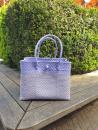 Braided Shopping Bag Jumbo - purple white
